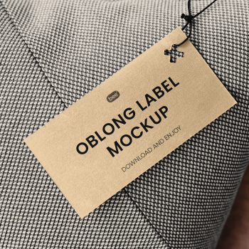 Free Eco Label on Pillow Mockup Free Eco Label on Pillow Mockup