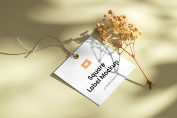 Free Eco Square Label Mockup Free Eco Square Label Mockup
