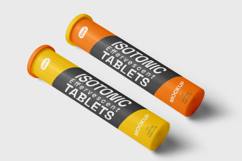 Free Effervescent Tablets Bottle Mockup