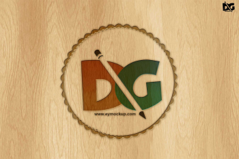 Free Engrave Wood Logo Mock-up