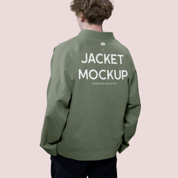 Free Fashion Jacket Back View Mockup Free Fashion Jacket Back View Mockup
