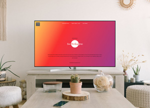 Free Flat TV Screen Mockup Free Flat TV Screen Mockup