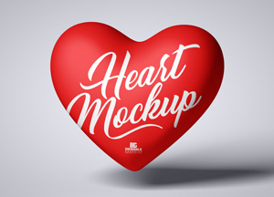 Free Floating Heart Mockup heast meekup Free Floating Heart Mockup heast meekup
