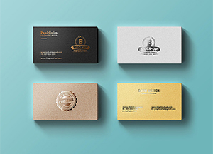 Free Foil Business Cards Mock-up pcin b. 3) 