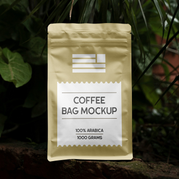 Free Foil Coffee Bag Mockup