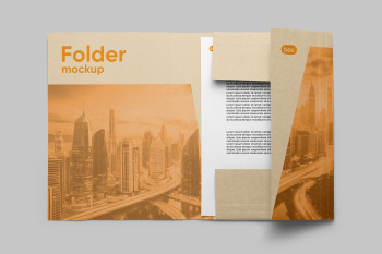 Free Folder with Letterhead Mockup