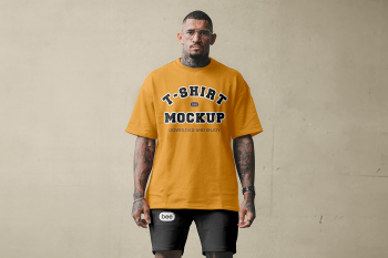 Free Front Oversize T-Shirt Mockup