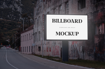 Free Glowing Billboard Mockup Free Glowing Billboard Mockup