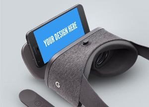 Free Google Daydream MockUp Template PSD your design here Free Google Daydream MockUp Template PSD your design here