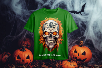 Free Halloween T-Shirt Mockup