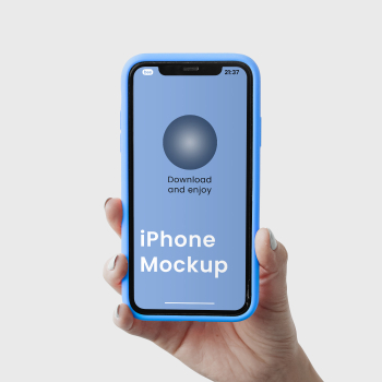 Free Hand Holding iPhone Mockup Free Hand Holding iPhone Mockup