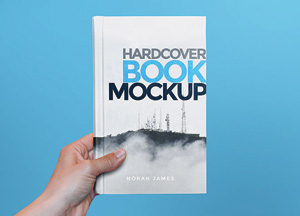 Free Hardcover Book In Hand Mock-up hardcover book mockup norah james 