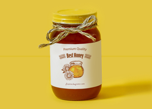 Free Honey Bottle Label Mock-up Psd For Packaging premium quality best honey 