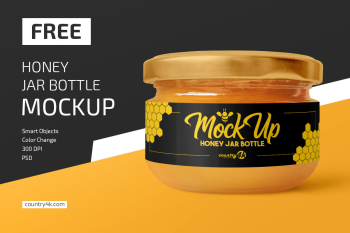Free Honey Jar Bottle MockUp in 4k Free Honey Jar Bottle MockUp in 4k