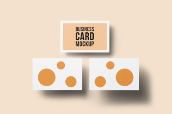 Free Horizontal Triple Business Card Mockup