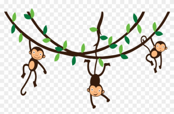 Free Icons Png - Monkeys Hanging From Vines