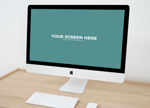 Free iMac Workspace PSD Mockup your screen here Free iMac Workspace PSD Mockup your screen here