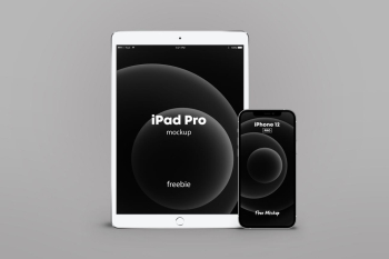 Free iPhone 12 Pro with iPad Pro Mockup Free iPhone 12 Pro with iPad Pro Mockup