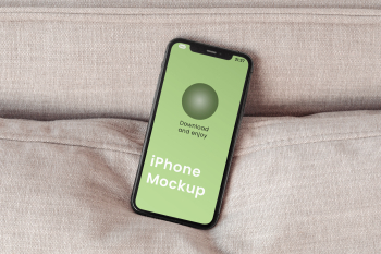 Free iPhone on Pillow Mockup Free iPhone on Pillow Mockup