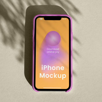 Free iPhone Screen in Shadow Mockup