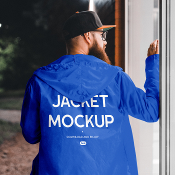 Free Jacket Back View Mockup Free Jacket Back View Mockup