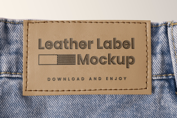 Free Jeans Label Front View Mockup