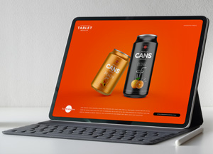 Free Keyboard With Tablet Mockup falet cans cans Free Keyboard With Tablet Mockup falet cans cans