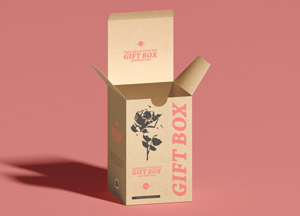 Free Kraft Tuck Top Gift Box Mockup PSD gift box gift box 