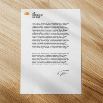 Free Letterhead on Table Mockup Free Letterhead on Table Mockup