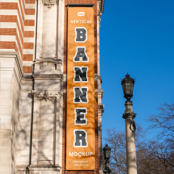 Free Long Vertical Banner Mockup