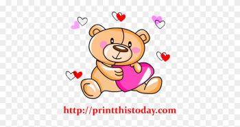 Free Love Teddy Bear Clip Art - Cute Printable Paper With Lines And Borders