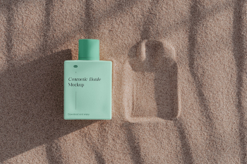 Free Lying Bottle on Sand Mockup Free Lying Bottle on Sand Mockup
