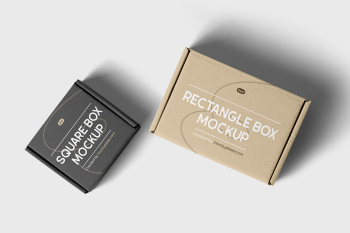 Free Lying Double Box Mockup