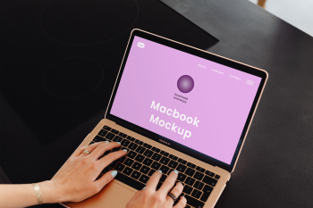 Free Macbook Air with Hands Mockup Free Macbook Air with Hands Mockup