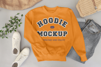 Free Material Cotton Hoodie Mockup