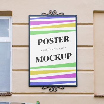 Free Metal City Poster Frame Mockup