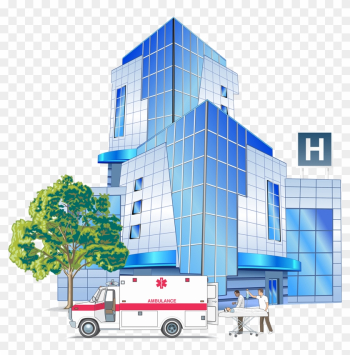 Free Modern Hospital Building Clip Art - Grey Trees Diggers Gold