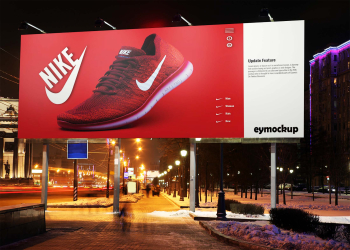 Free Night Billboard Mockup | eyMockup