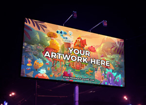 Free Night Scene Advertisement Billboard Mockup 2018 your artwork here www.ec Free Night Scene Advertisement Billboard Mockup 2018 your artwork here www.ec