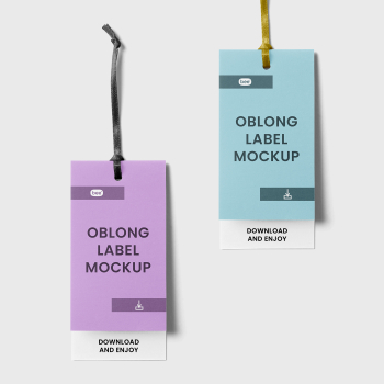 Free Oblong Label Mockup