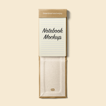 Free Oblong Open Notebook Mockup