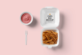 Free Open Chips Box Mockup