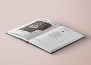 Free Open Hardcover Book Mockup 