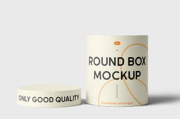 Free Open Round Box Mockup