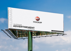 Free Outdoor Billboard PSD Mockup For Advertisement m up outdoor advertisement mockud billboard 