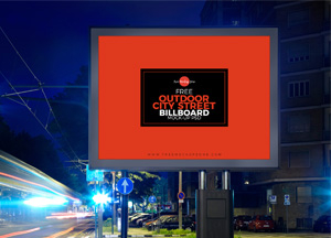 Free Outdoor City Street Billboard Mock-up For Advertisement free outdoor cy sireet billboard 