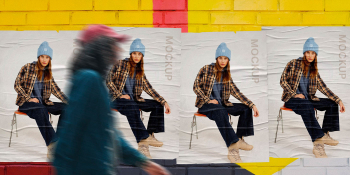 Free Outdoor Glued Posters Mockup
