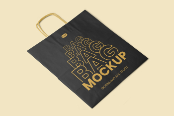 Free Paper Bag in Perspective Mockup