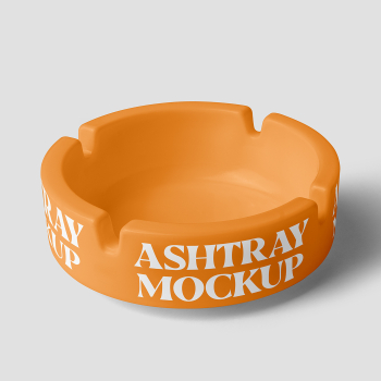 Free Perspective Ashtray Mockup