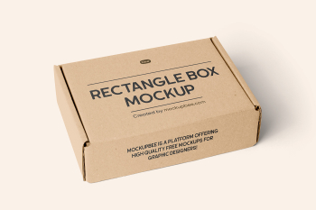 Free Perspective Cardboard Box Mockup